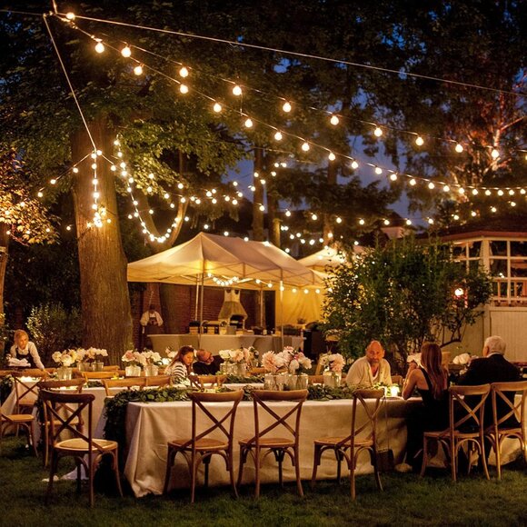 🆕 Outdoor String Lights Patio Commercial Grade Weatherproof Strand Cafe Bistro - Picture 7 of 8